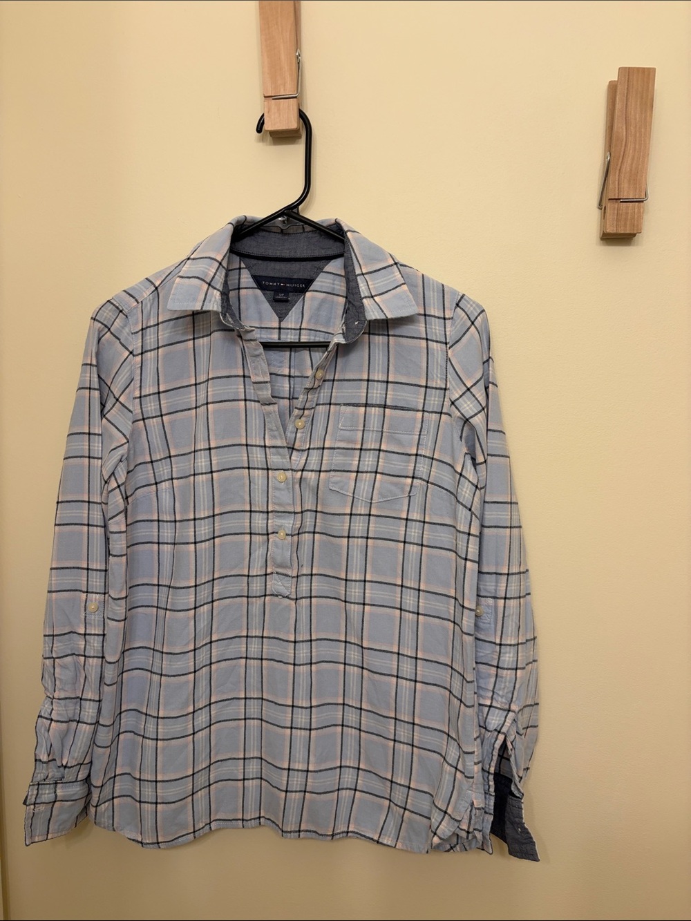 Tommy Hilfiger Light Blue Plaid Button-Down Shirt